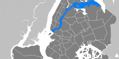 À l'est de la rivière NYC carte