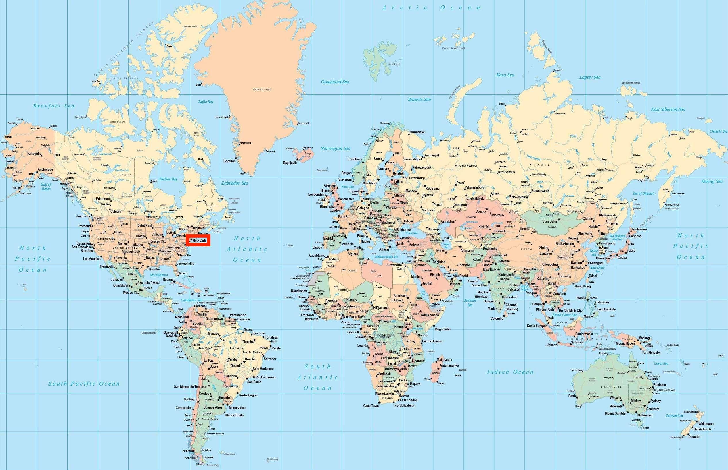 new york carte du monde