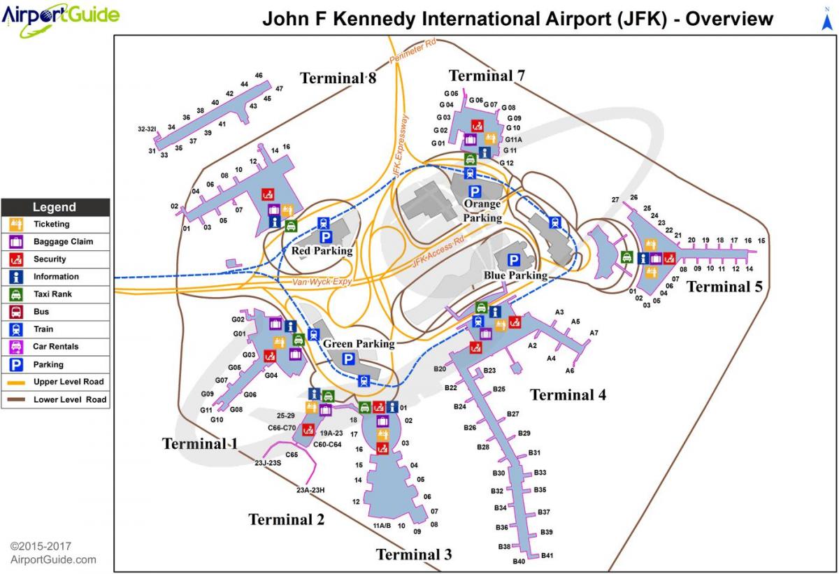Newark nj carte de l'aéroport