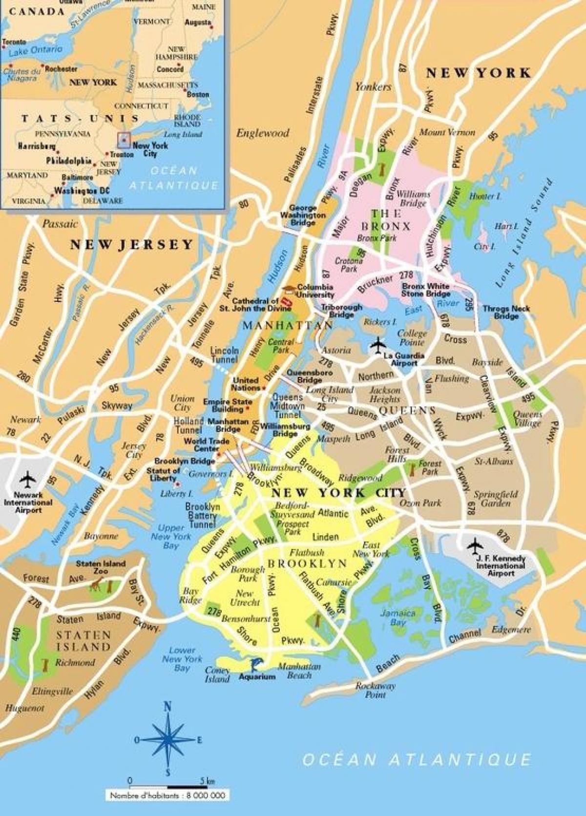 La Ville de New York New York carte