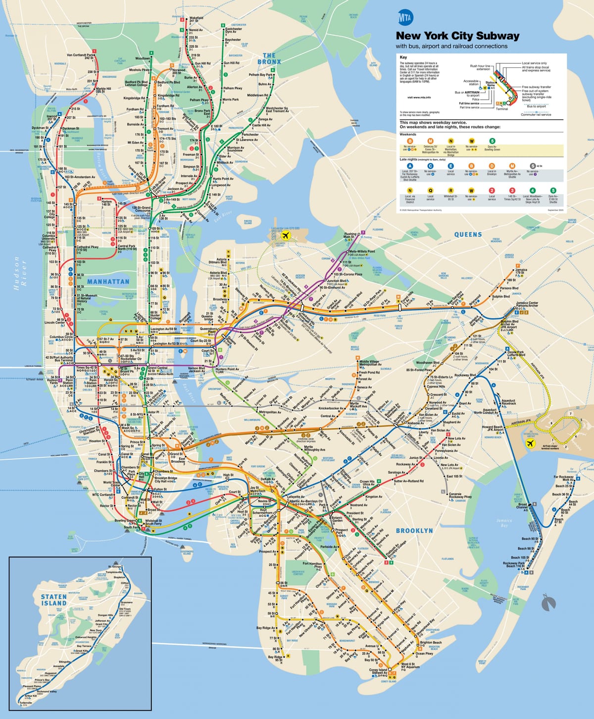 carte de métro de new york système
