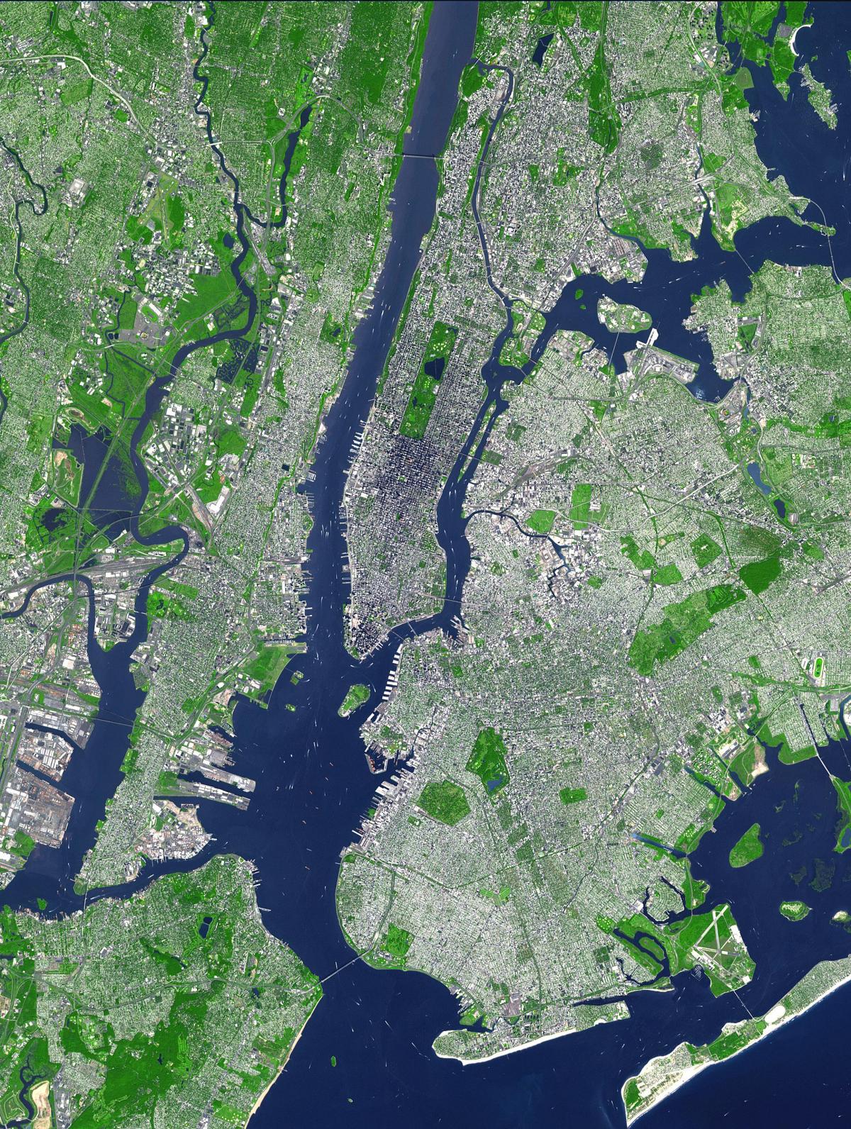 carte aérienne de la Ville de New York