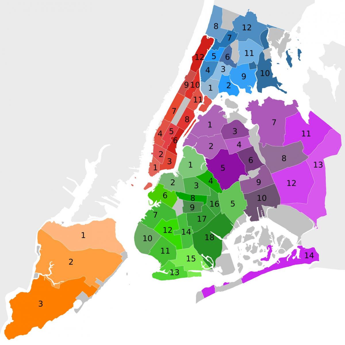 New York districts carte