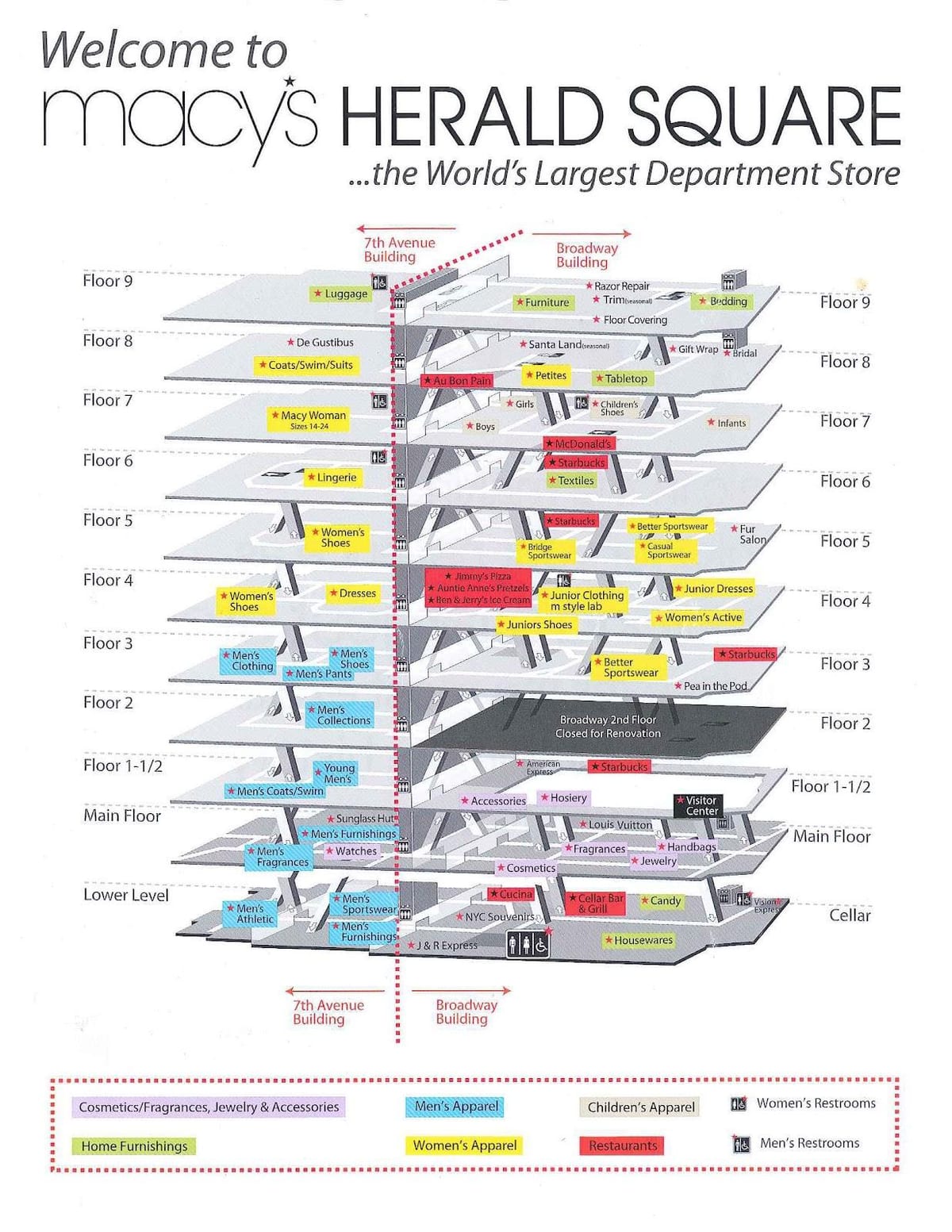 Macy's de New York carte de la Ville