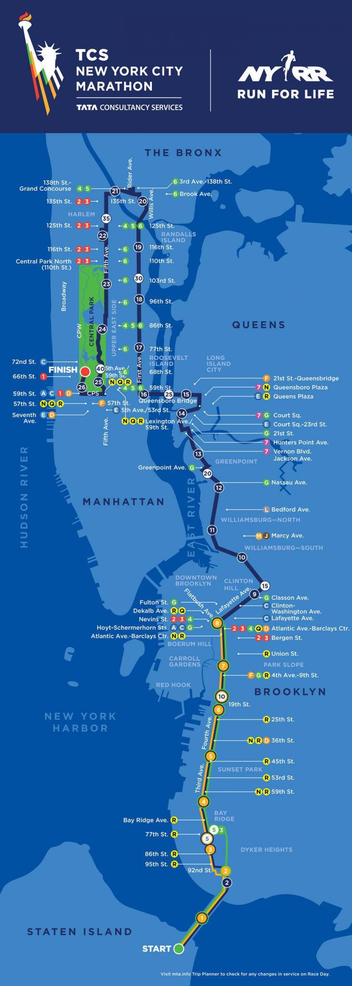 Marathon de New York carte