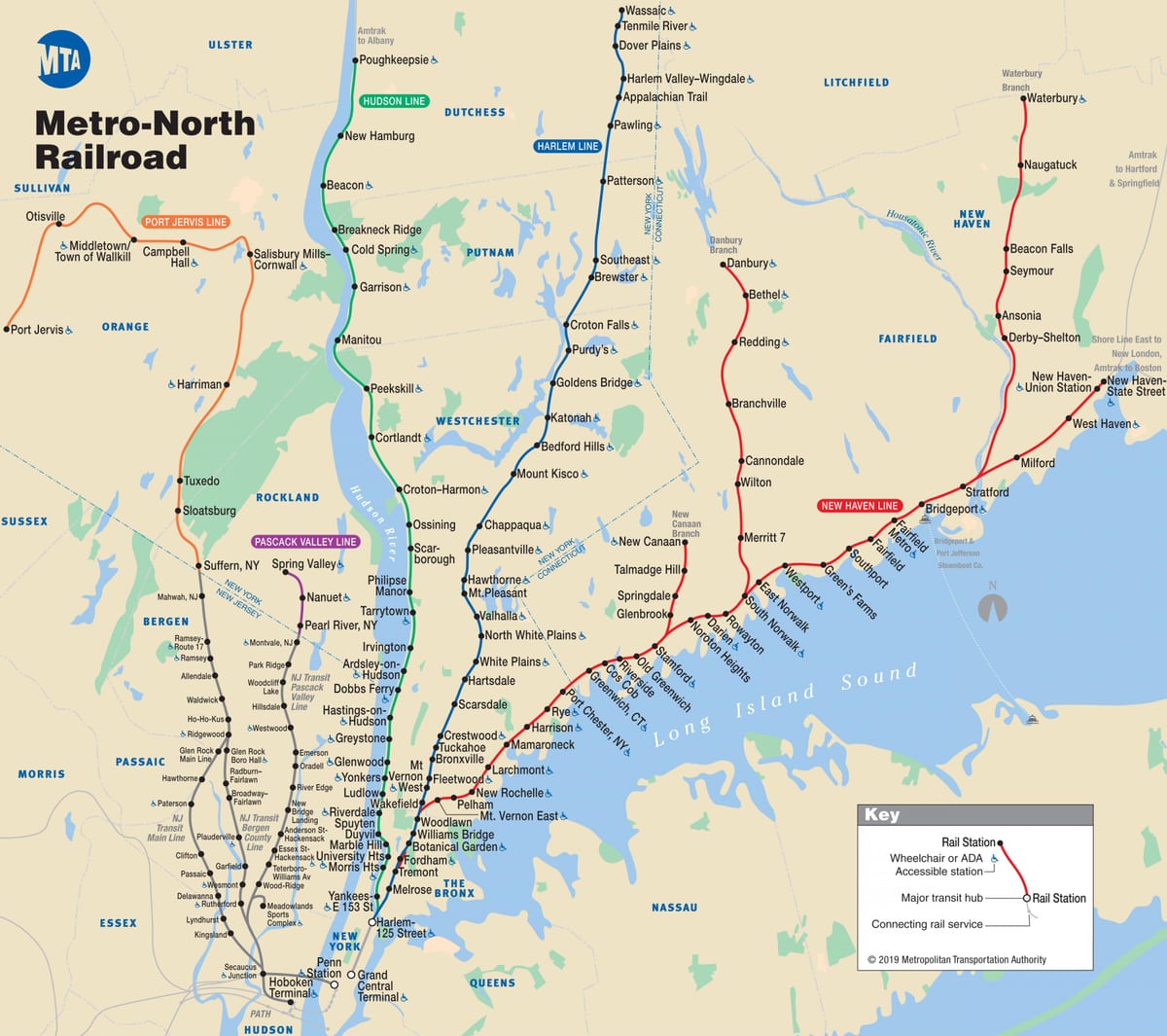 Métro de New York au nord de la carte