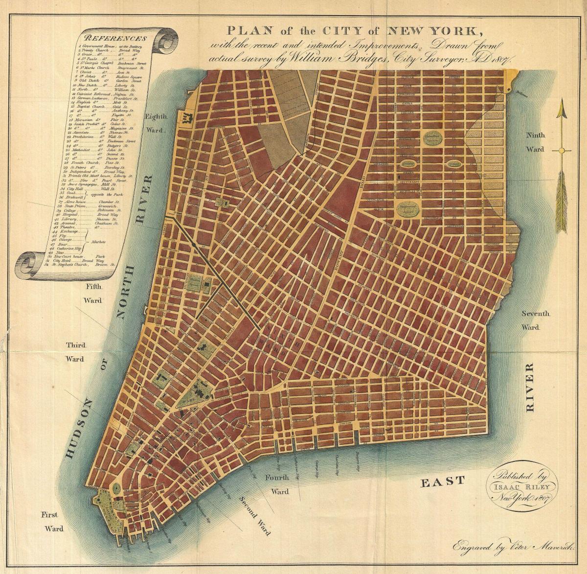 carte de la Ville de New York 1800