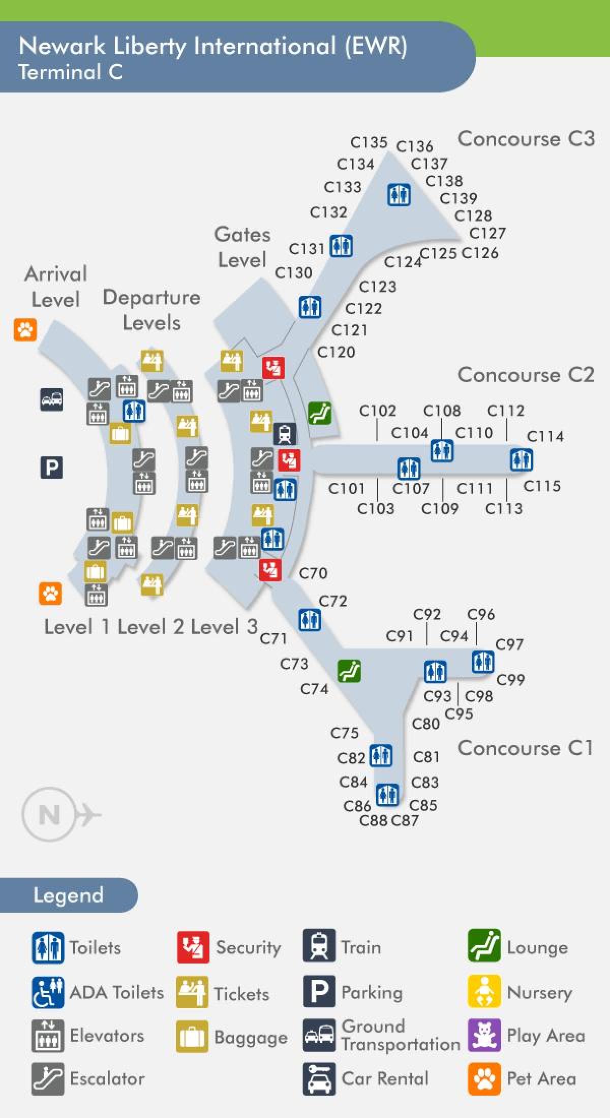 carte de Newark terminal c