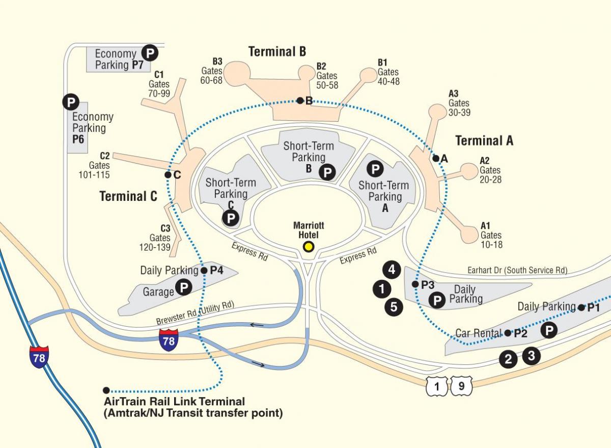 Newark Terminal De La Carte L A Roport De Newark Porte Carte New   Newark Terminal Carte 