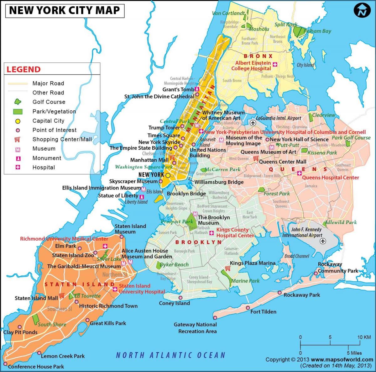 NYC carte de la ville - Une carte de la Ville de New York (New York - etats-unis)