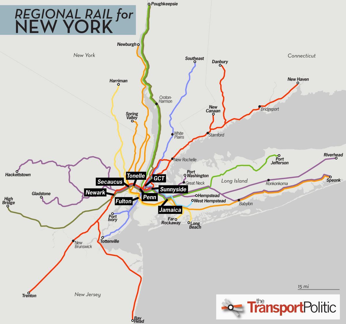 NYC train de banlieue carte de - Nyc Train De Banlieue De La Carte