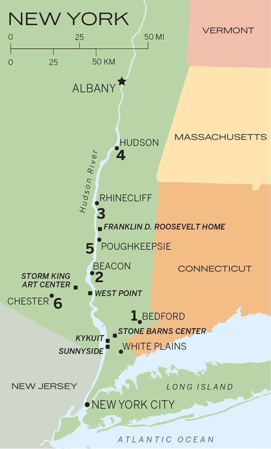 rivière hudson carte NYC