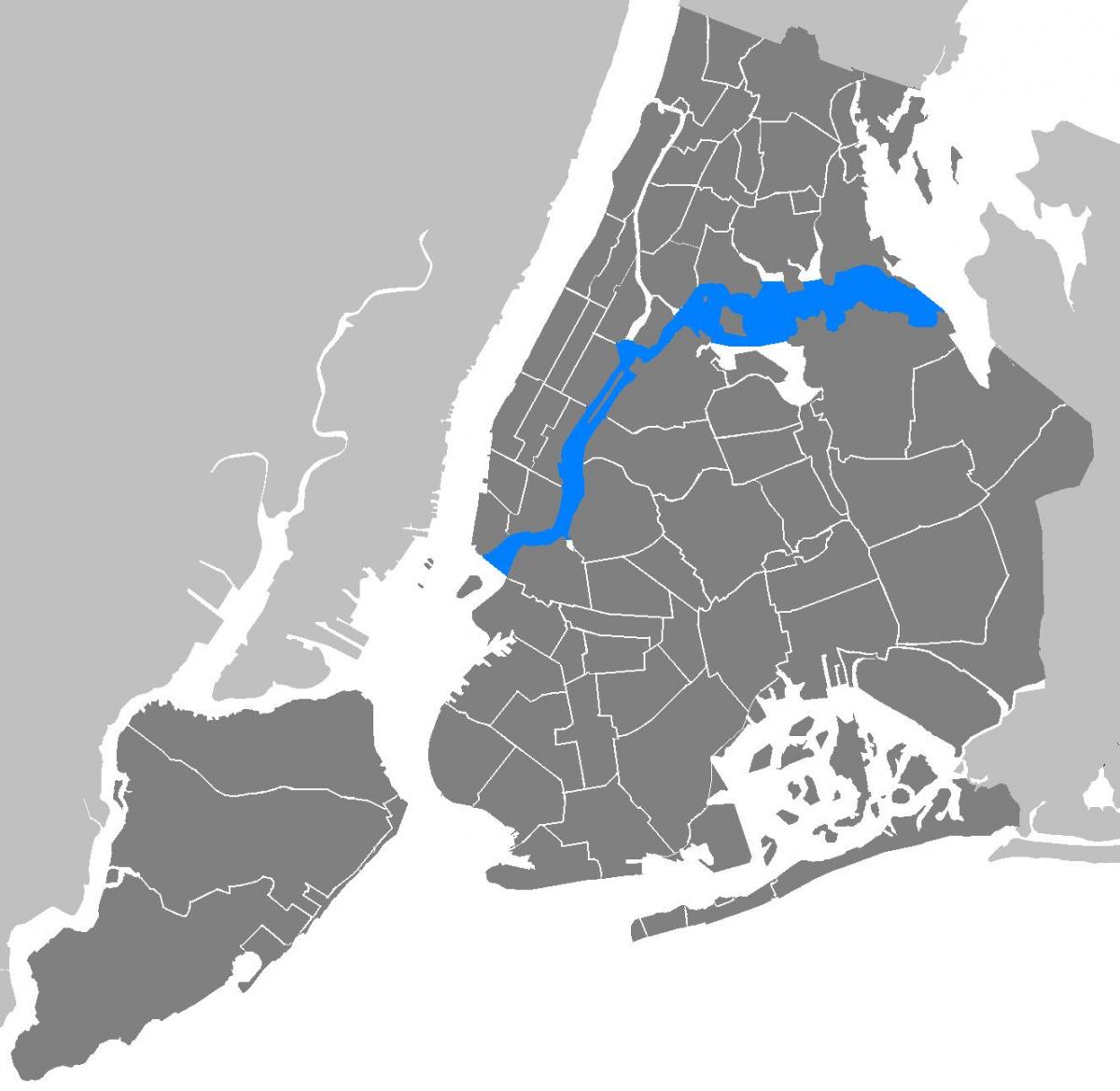 à l'est de la rivière NYC carte