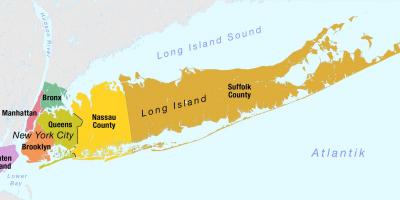 Carte de la Ville de New York, y compris à long island