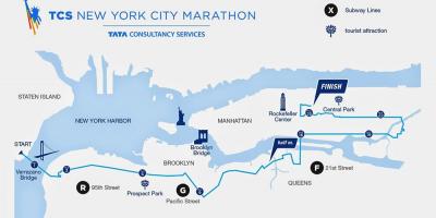 Marathon de New York carte du parcours