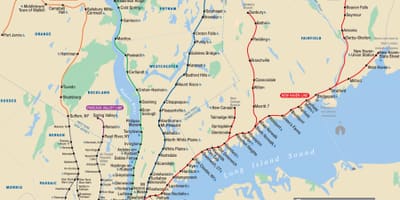 Métro de New York au nord de la carte