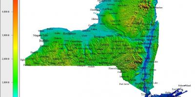 La carte de new york topographiques