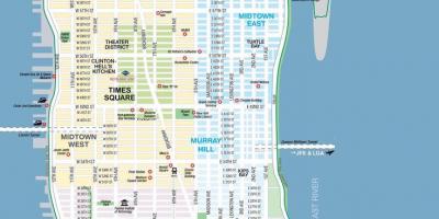 Carte de NYC quartier avec des rues