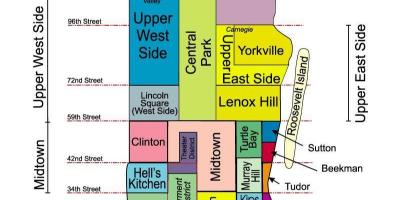 La carte de new york avec le quartier des noms